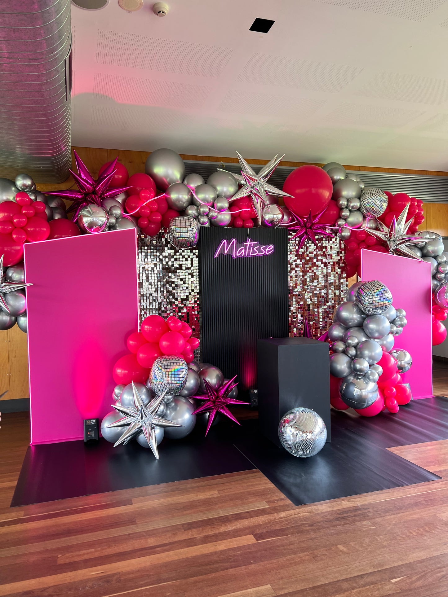 Disco Themes with Silver Shimmer Wall