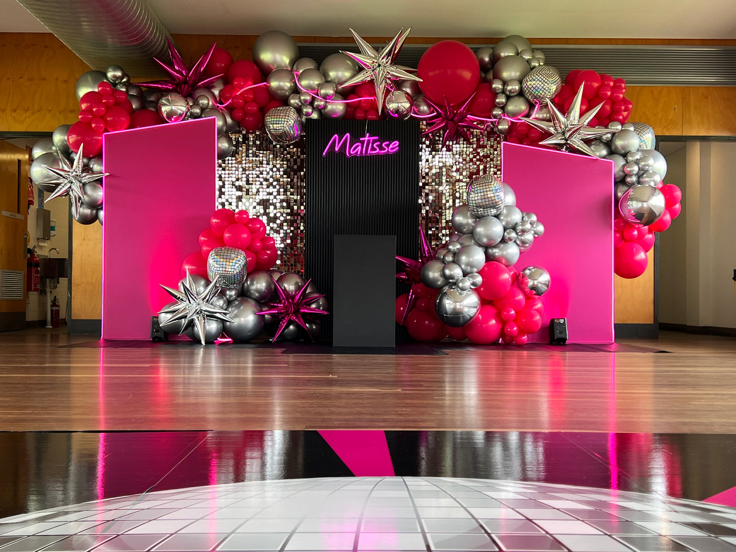 Disco Themes with Silver Shimmer Wall