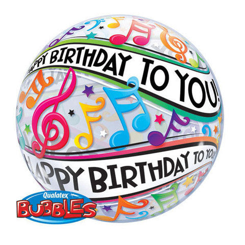 Birthday Musical Bubble and 9 helium balloon bouquet