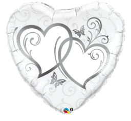 Double Heart Jumbo foil helium balloon bouquet