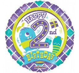 2nd birthday foil and 9 helium Balloon Bouquet