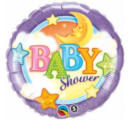 Baby Shower foil balloon and 9 helium balloon bouquet