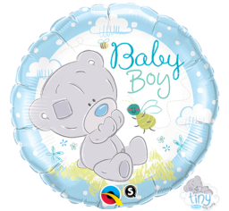 Baby Boy foil balloon and 9 helium balloon bouquet