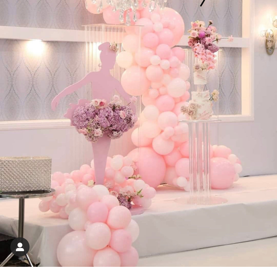 Ballerina Theme Birthday Organic Style Balloon Garland