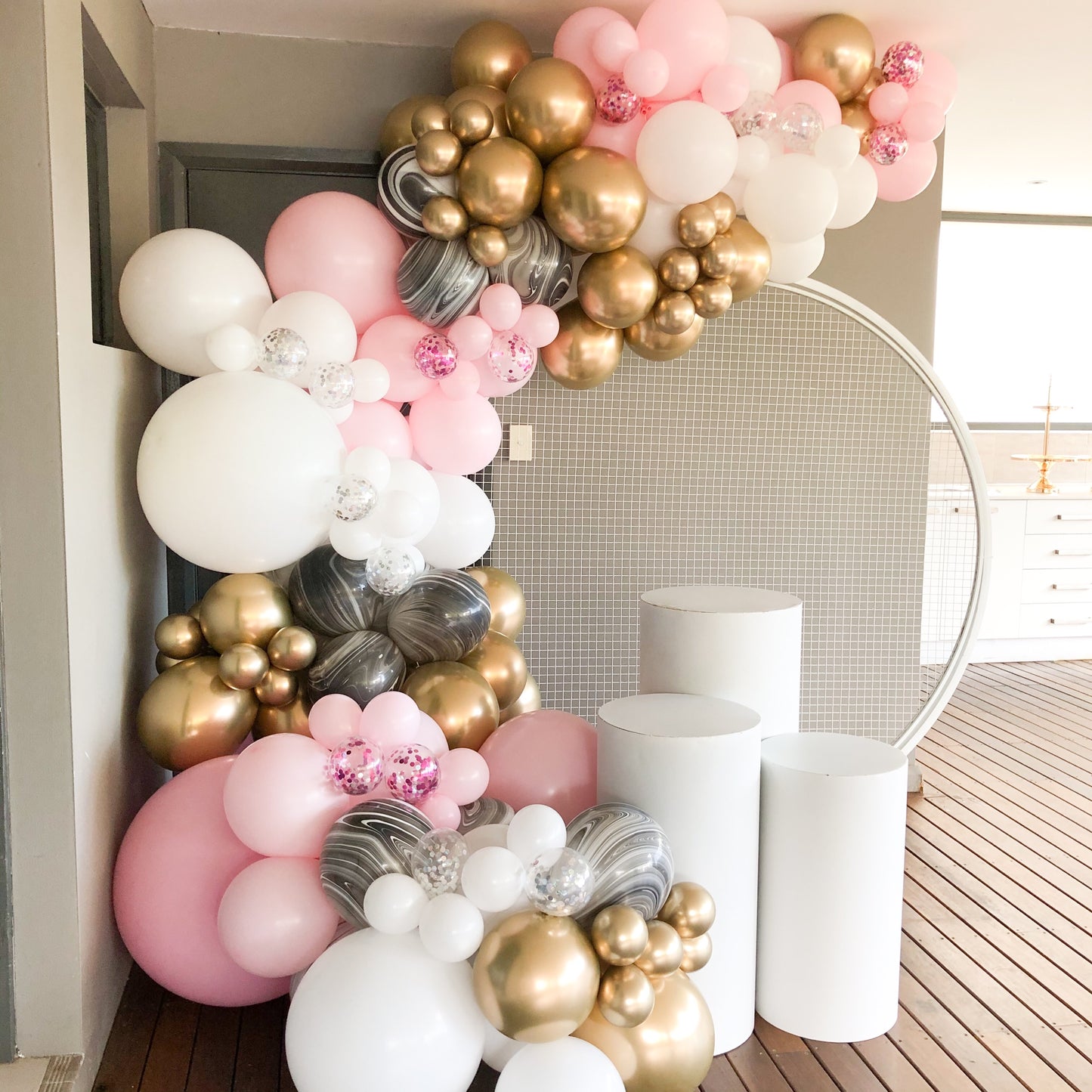 Davide & Andrea's Engagement Party Organic Style Balloon Garland