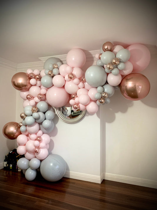 Sarah's 18th Birthday Party Organic Style Balloon Garland