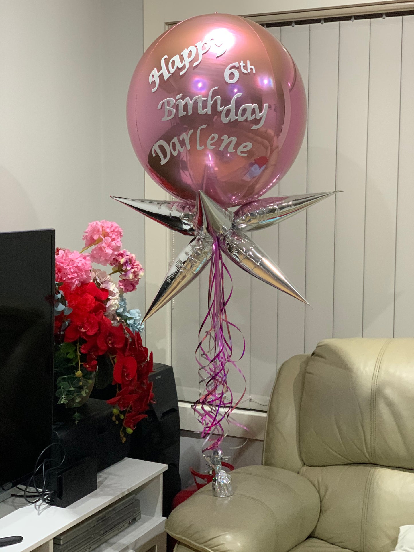 Orbz foil Birthday Party Table Bouquets