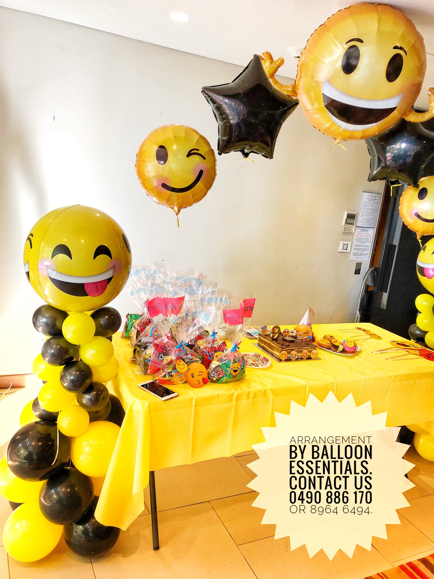 9th Birthday Party Emoji Arch