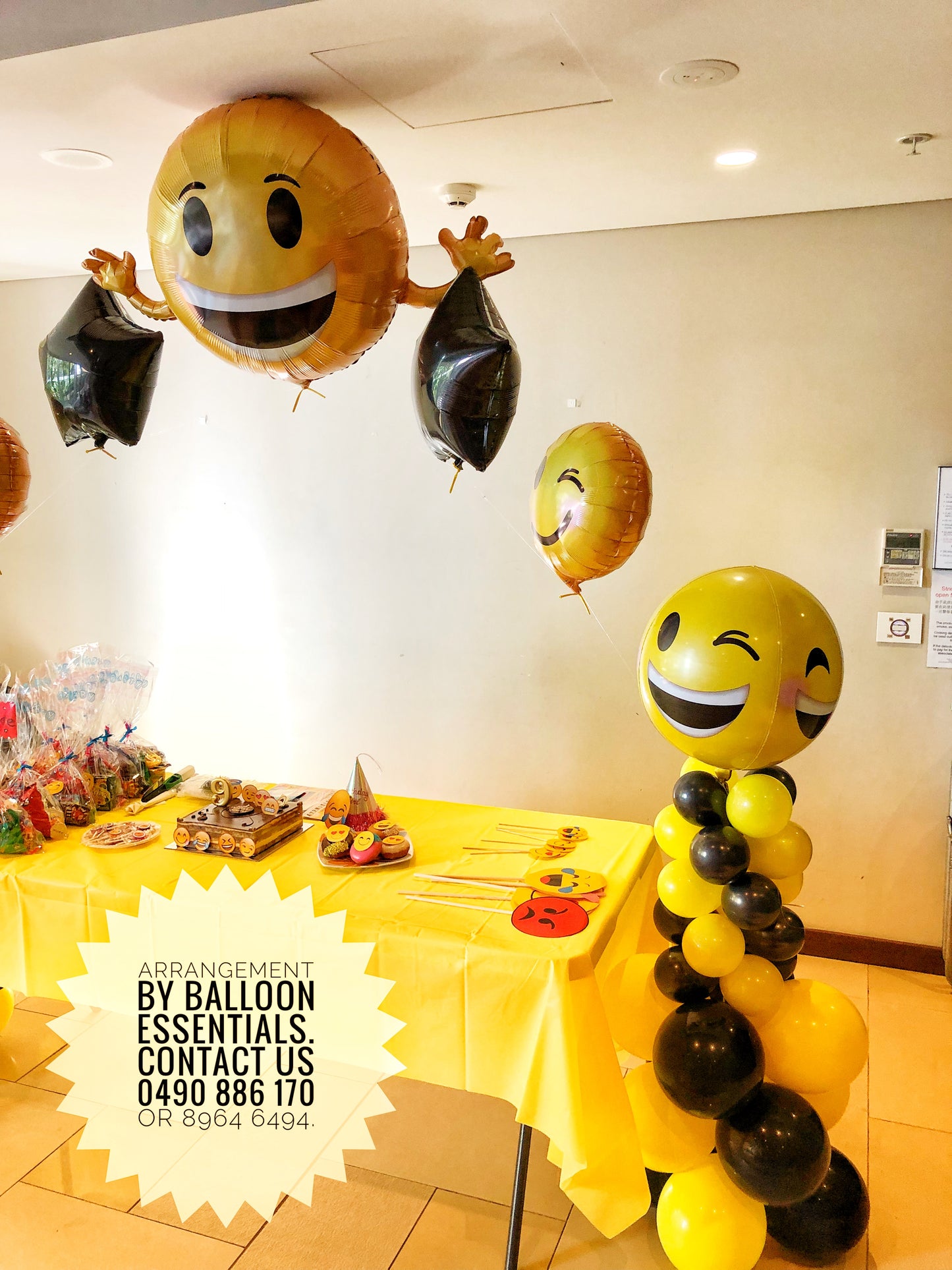 9th Birthday Party Emoji Arch
