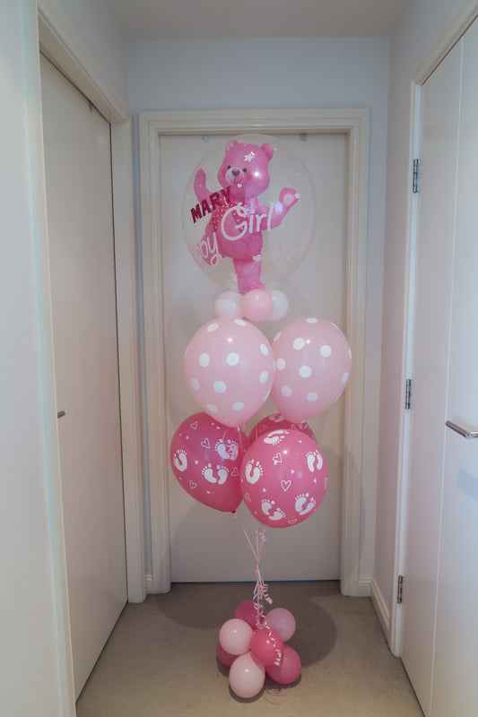 Baby Girl helium balloon bouquet