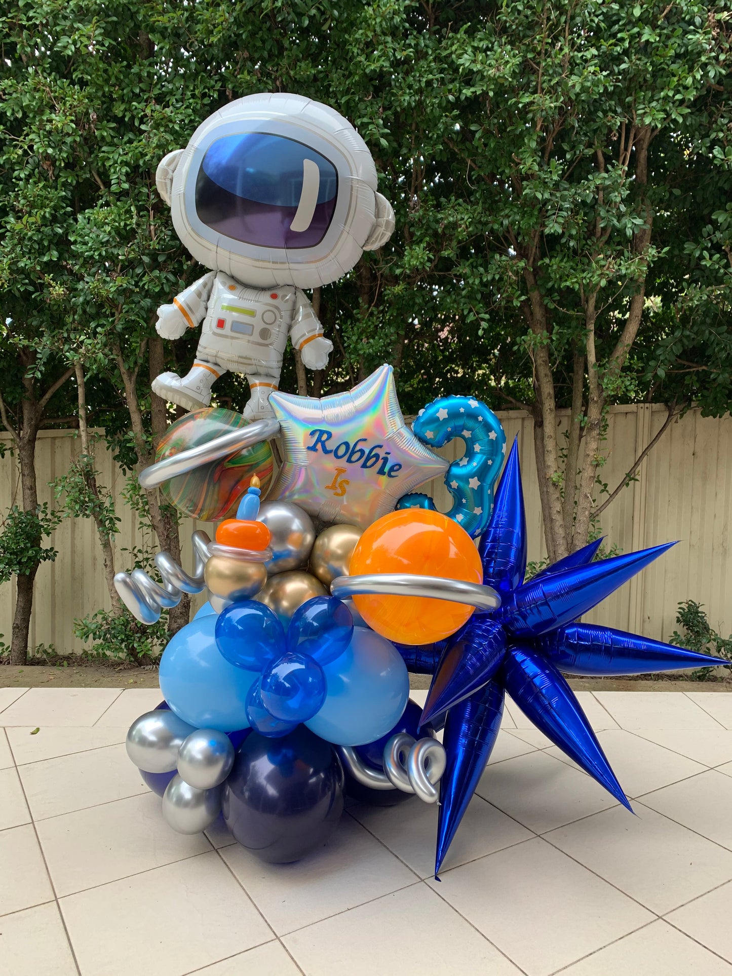 3rd Birthday Outer Space Balloon Marquee