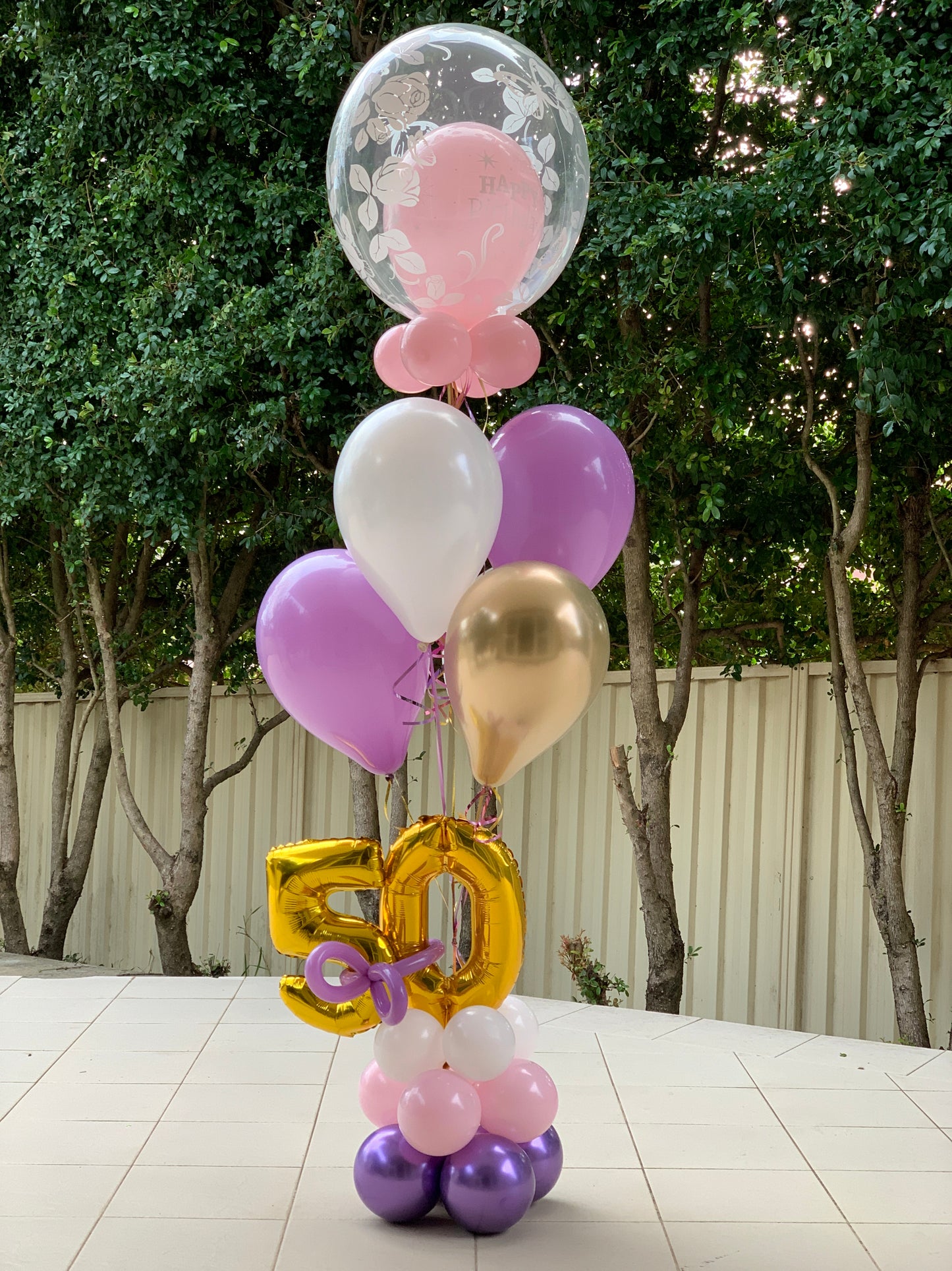 50th Birthday Balloon Bouquets Set Up