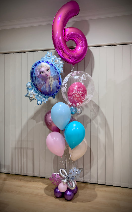 6th Frozen Balloon Bouquets Set Up