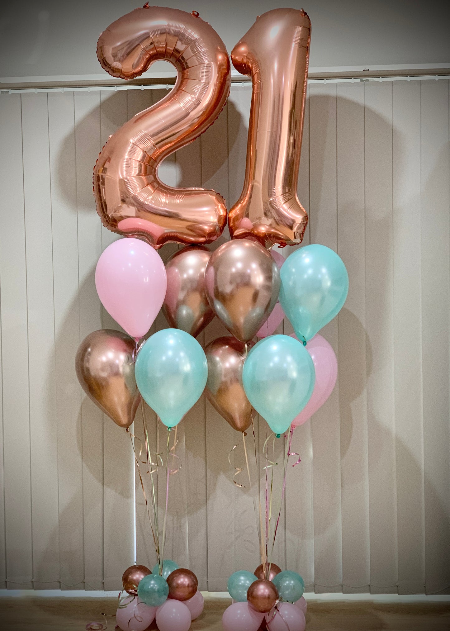 21st Foil Shape Helium Balloons Bouquets
