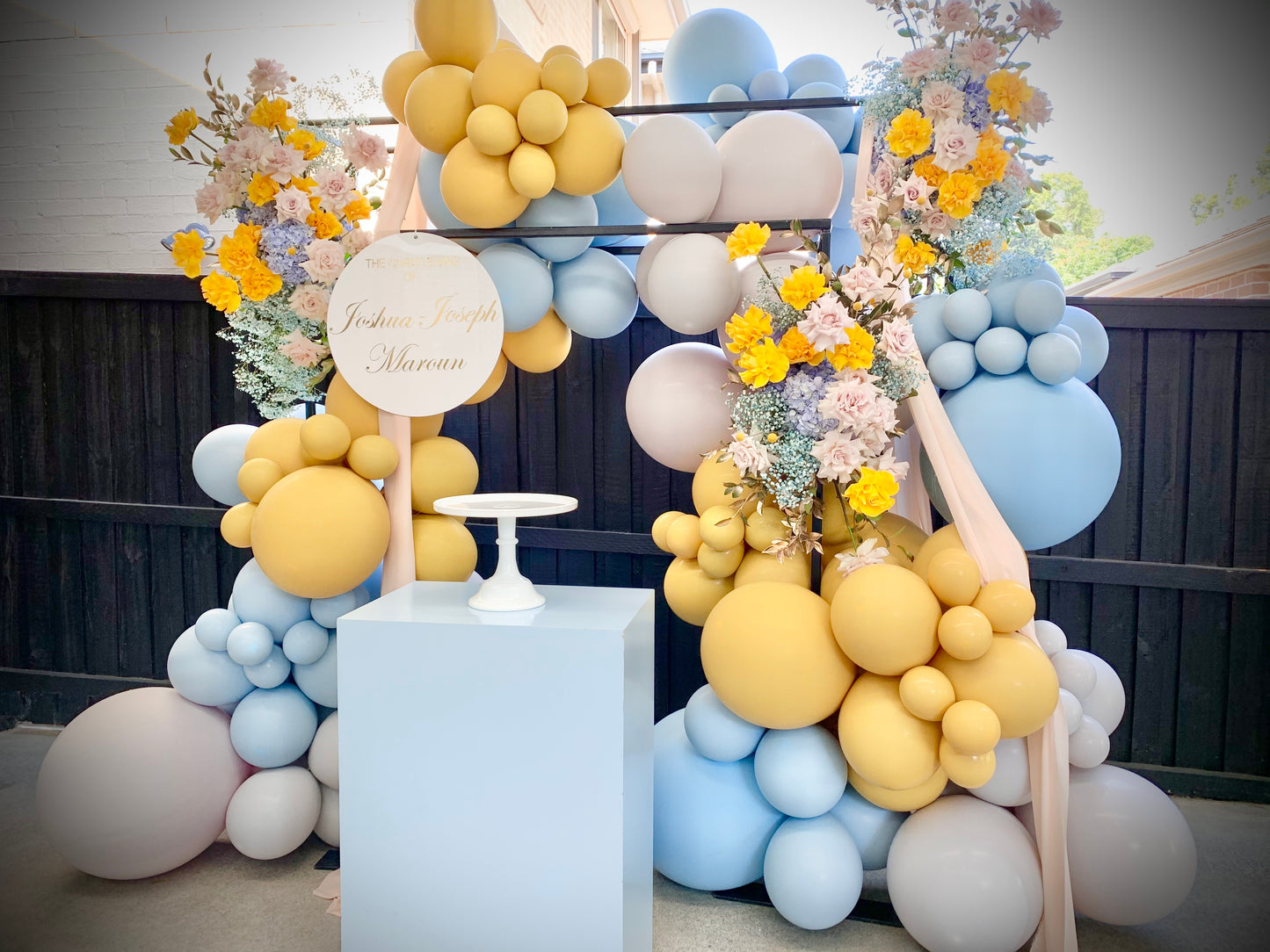 Christening Organic Style Balloons Garland