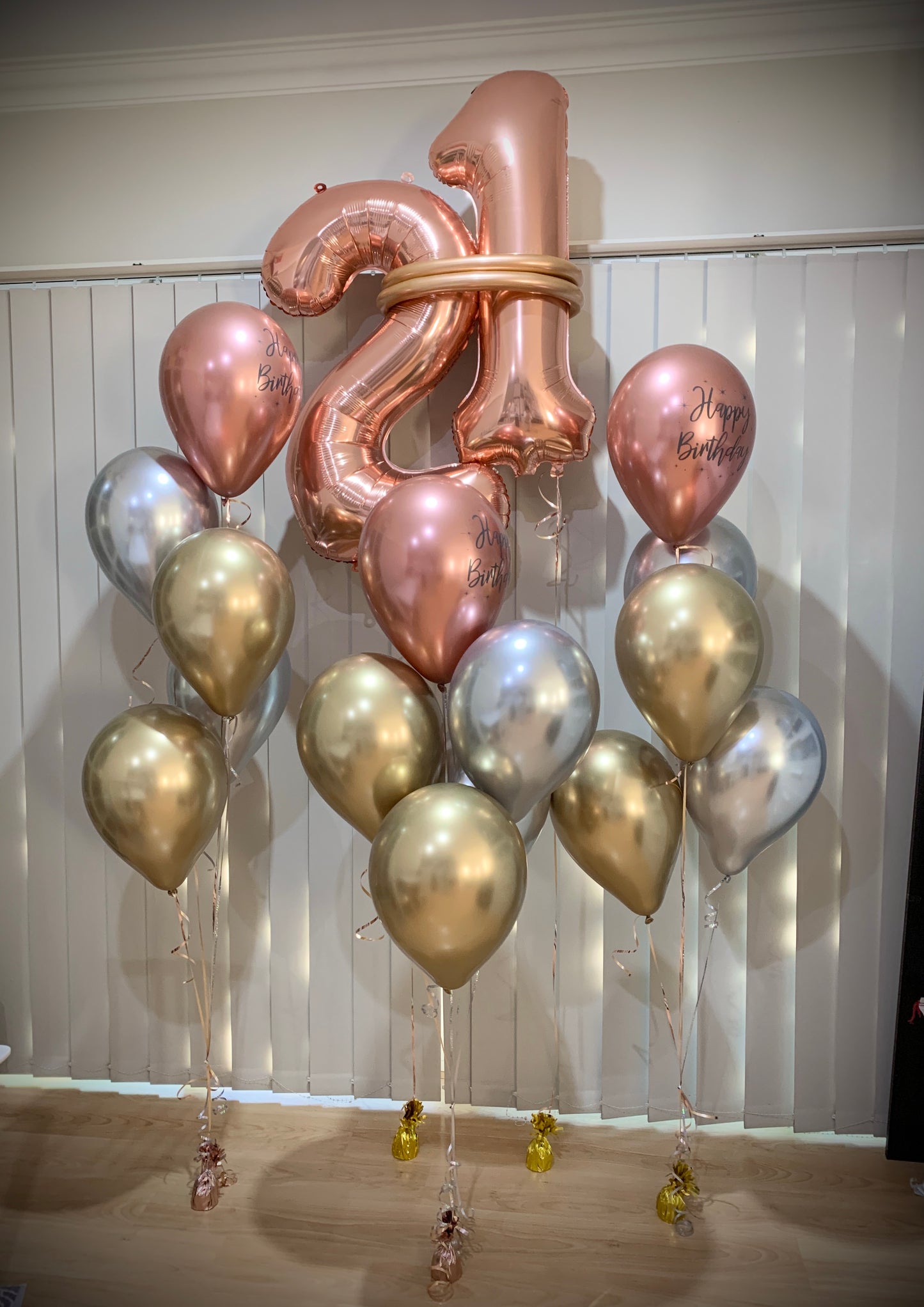 21st Foil Shape Helium Balloons Bouquets