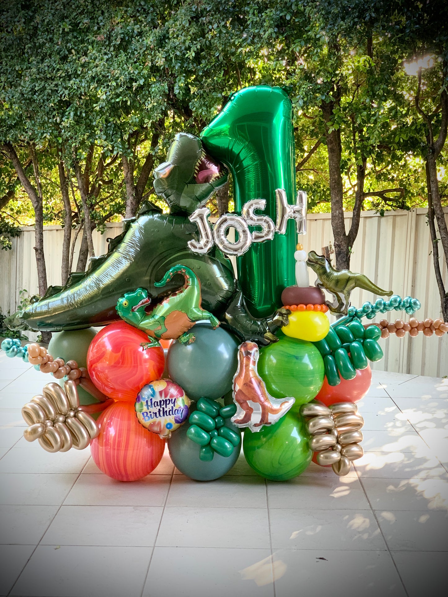 Josh 1st Dinosaur Balloons Marquee