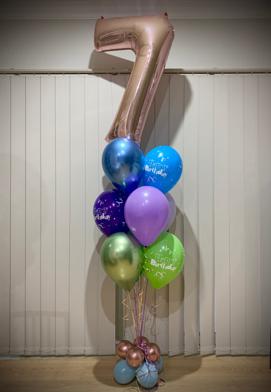 7th Birthday Foil Shape Helium Bouquet