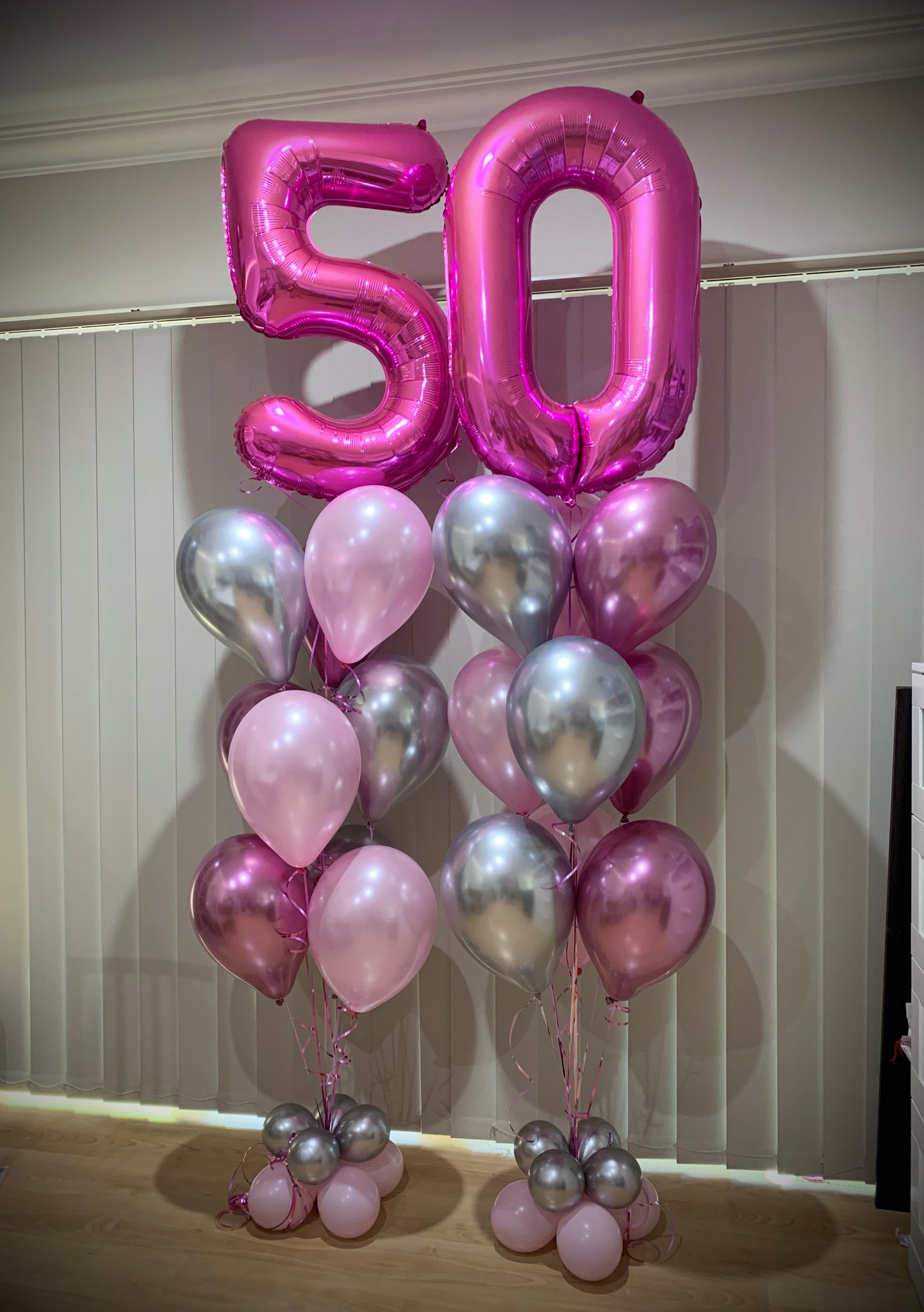 50th Foil Shape Helium Balloons Bouquet