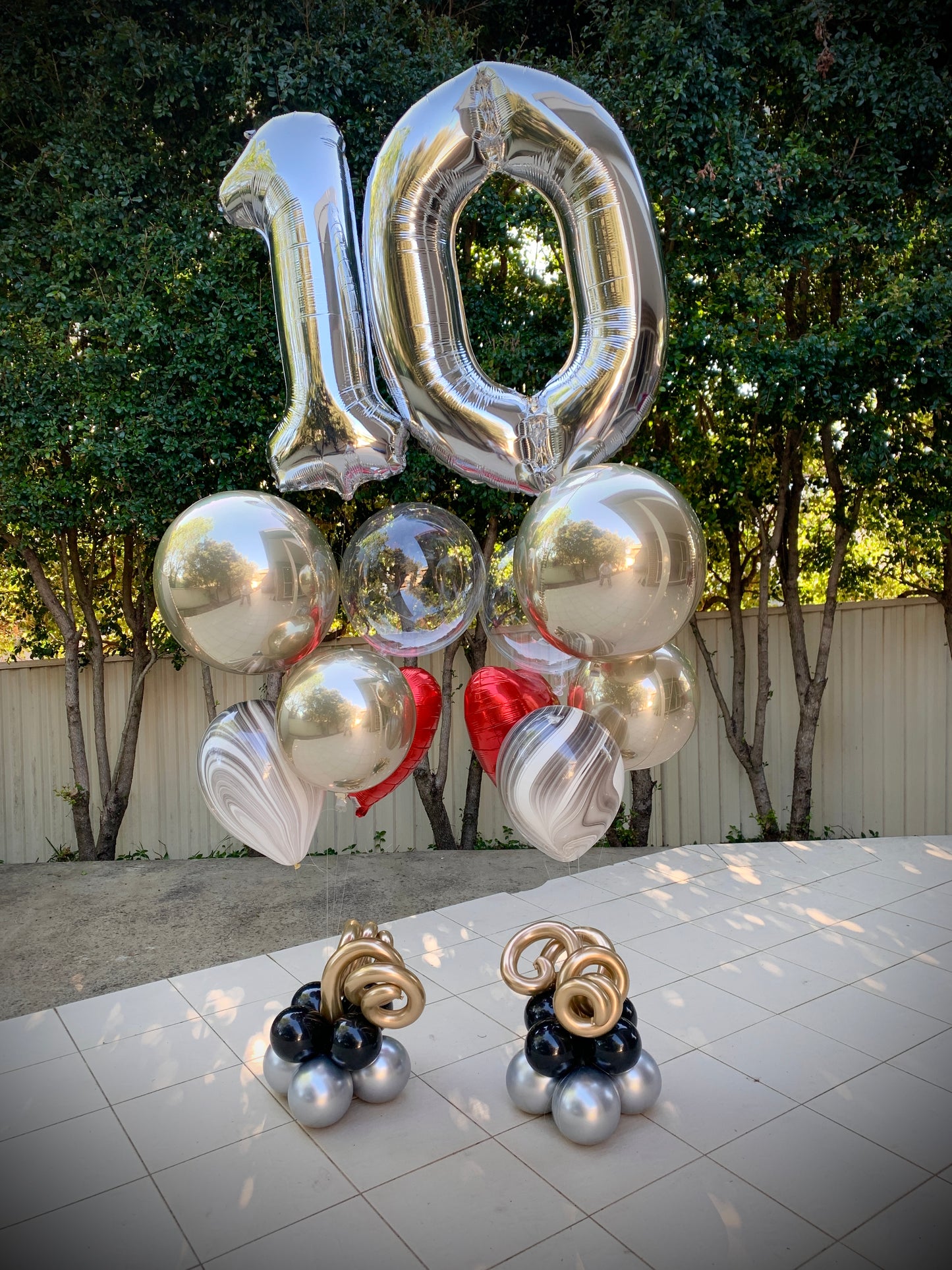 10th Foil Shape Helium Bouquets