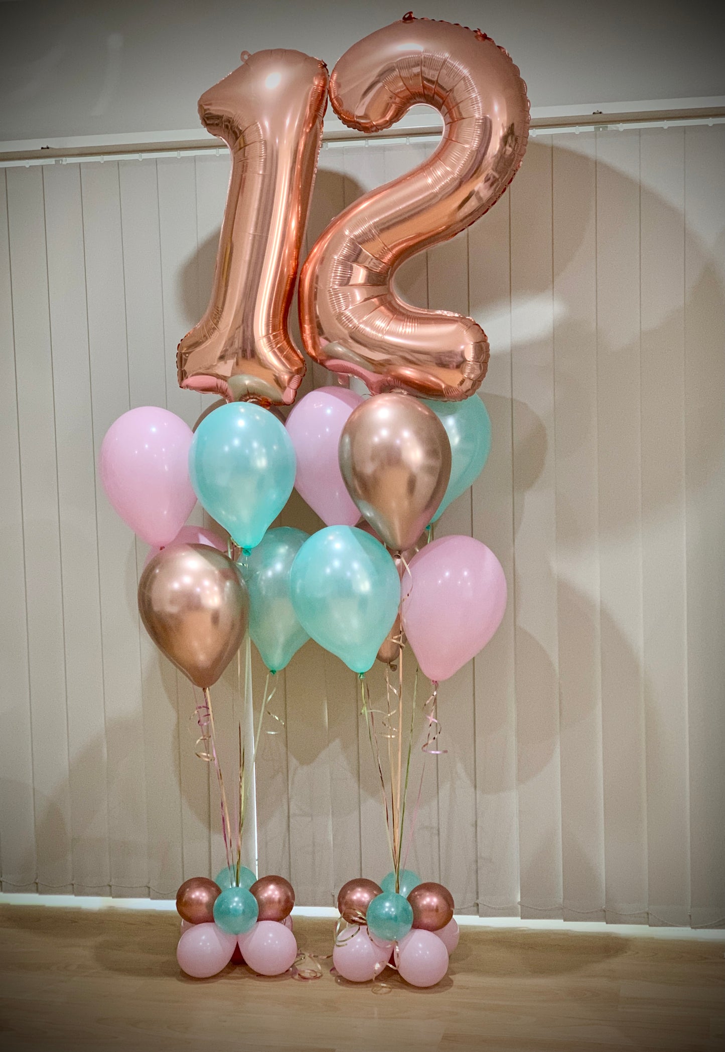 12th Foil Number Shape Helium Bouquets