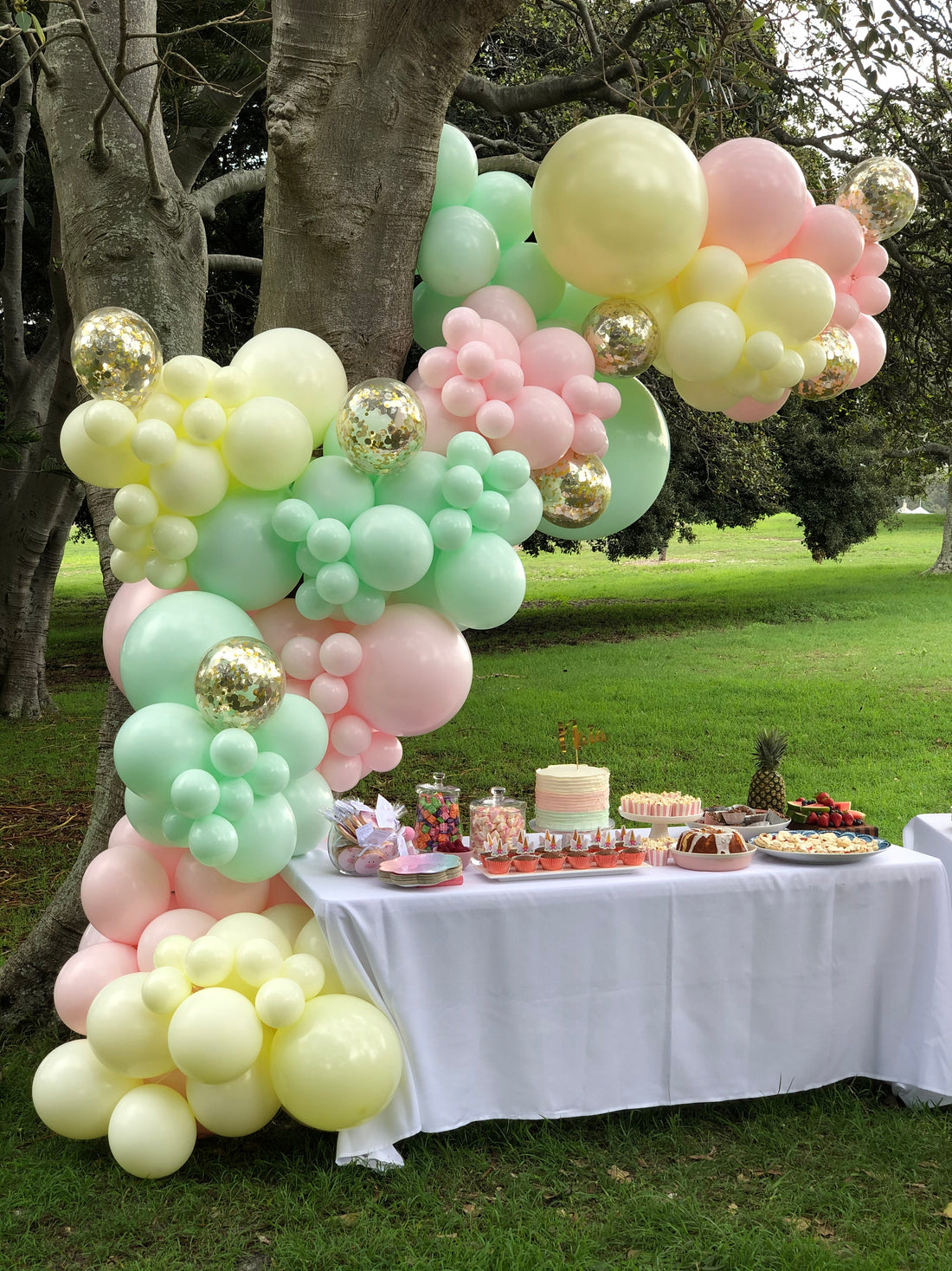Naia’s 1st Birthday Party Organic Arch