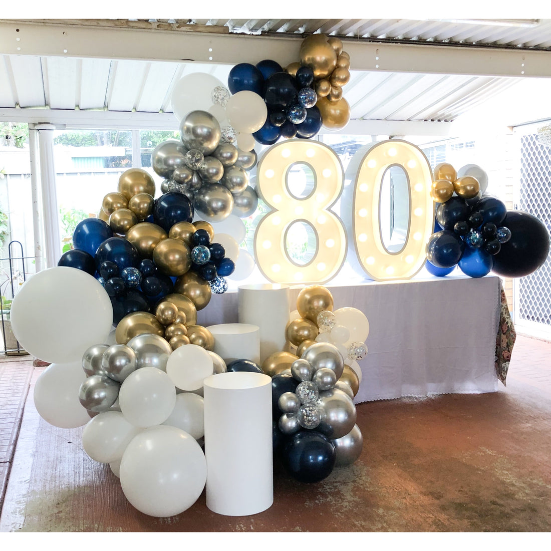 80th Birthday Party Organic Arch