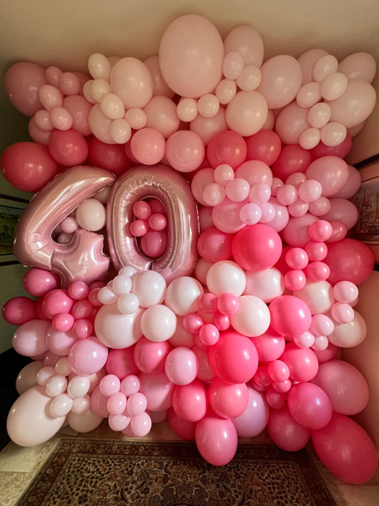 40th Balloon Garland Wall