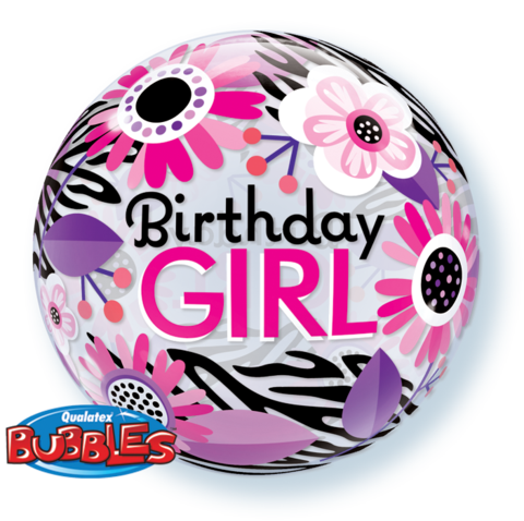 Birthday Girl Bubble helium balloon bouquet
