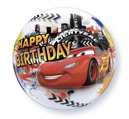 Car bubble and 9 helium balloon bouquet