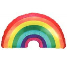 Rainbow foil shape helium balloon bouquet