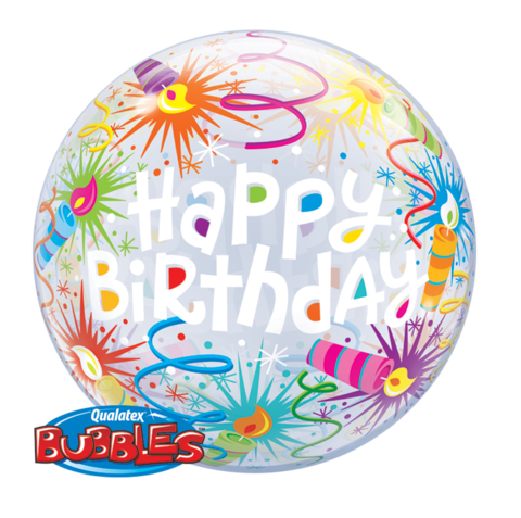 Happy Birthday  Bubble and 9 helium bouquet