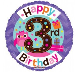 3rd birthday foil helium Balloon Bouquet