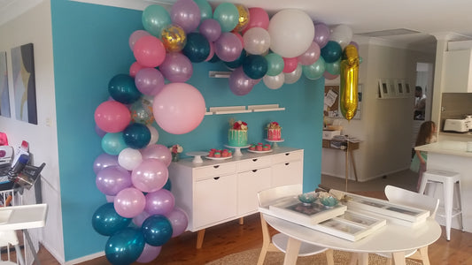 Organic Balloon Arch @ 1st Birthday Castle Hill
