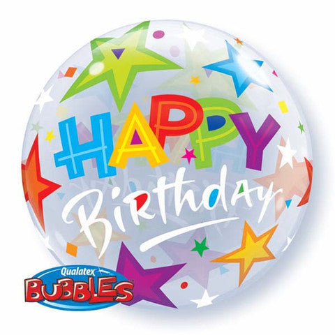 Birthday Star Bubble and 9 helium balloon bouquet