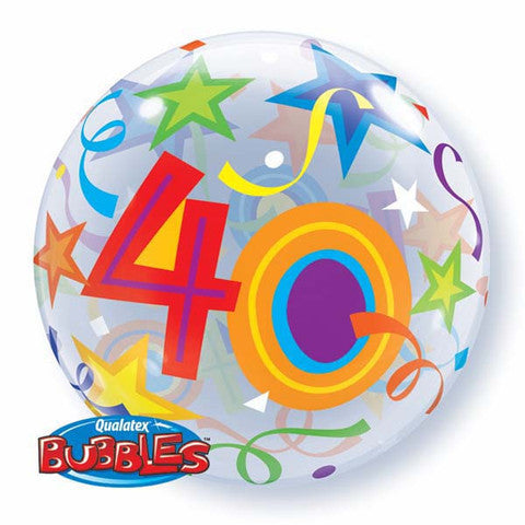 40th  Birthday Bubbl Balloon bouquet