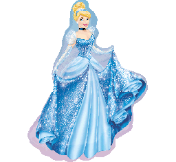 Cinderella Foil Shape helium Balloon bouquet
