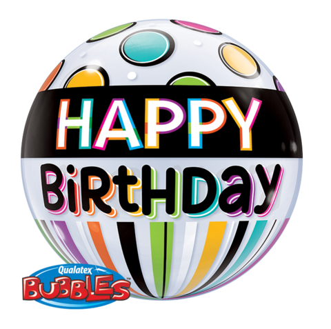 Birthday Bubble and 9  helium balloons bouquet