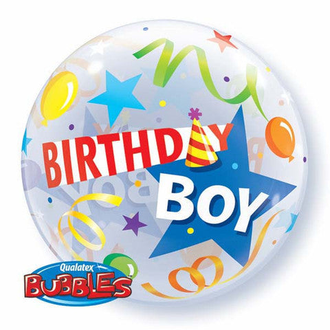 Birthday Boy  Bubble and 9 helium bouquet