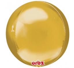 Orbz Gold with 9 latex helium balloon bouquet
