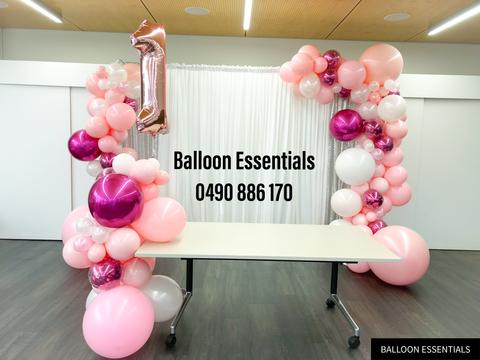 Organic  Balloons Arch - 1st Birthday Party @Carnes Hill Community Center