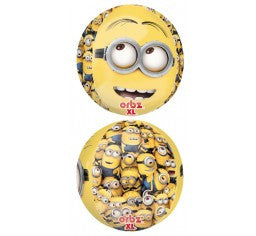 Minion Orbz foil shape helium floor arrangement