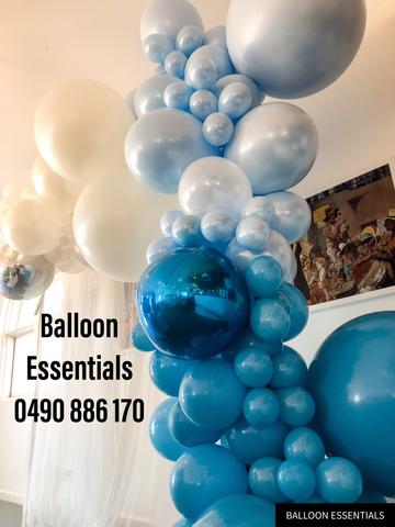 Organic  Balloons Arch - Iden1st Birthday Smurf Theme Party @Bluehouse Bondi Beach