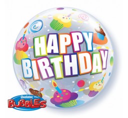 Happy Birthday  Bubble and 9 helium bouquet