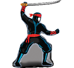 Ninja foil shape helium balloon bouquet