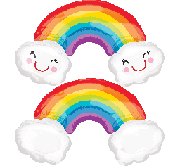 Rainbow cloud foil shape helium balloon bouquet