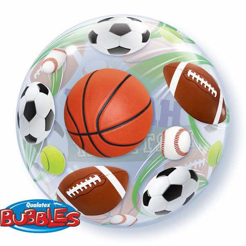 Birthday Sport Bubble and 9 helium balloon bouquet