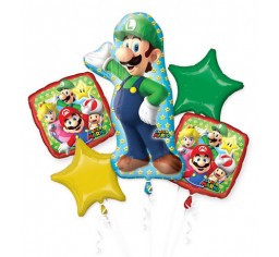 Mario Luigi  foil shape  helium bouquet kit
