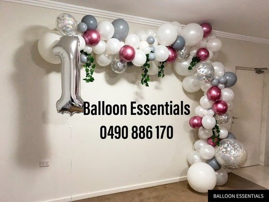 Organic  Balloons Arch - Kiera 1st Birthday Woodland Theme @Pemulwuy