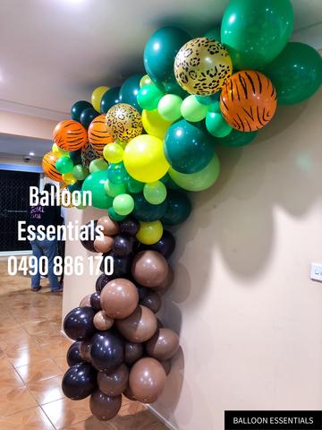 Organic  Balloons Arch - Evonne 7th Birthday Jungle Theme Party @MountDruitt